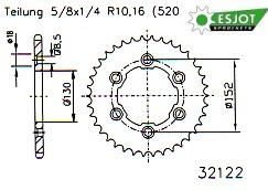 Zębatka tylna ESJOT 51t YAMAHA yz/yzf