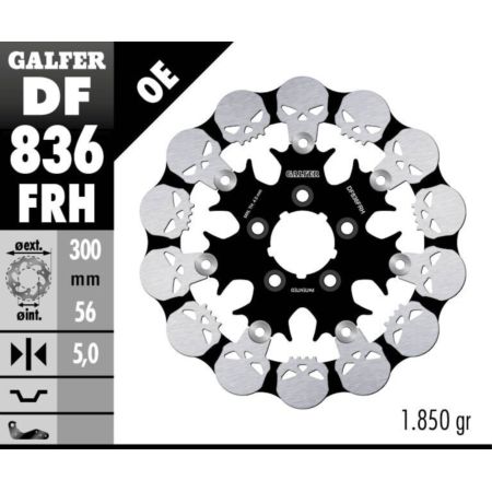 Tarcza hamulcowa GALFER SKULL 300 MM HARLEY 1584
