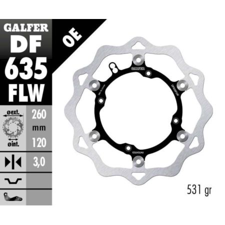Tarcza hamulcowa GALFER WAVE 260 MM BETA RR 250