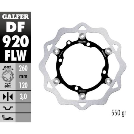 Tarcza hamulcowa GALFER WAVE 260 MM SHERCO SE 250