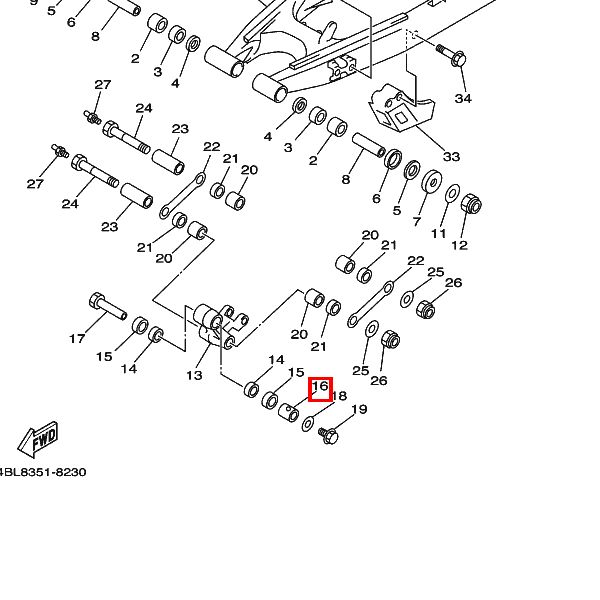 OEM YAMAHA 90387164u7 tulejka zawieszenia