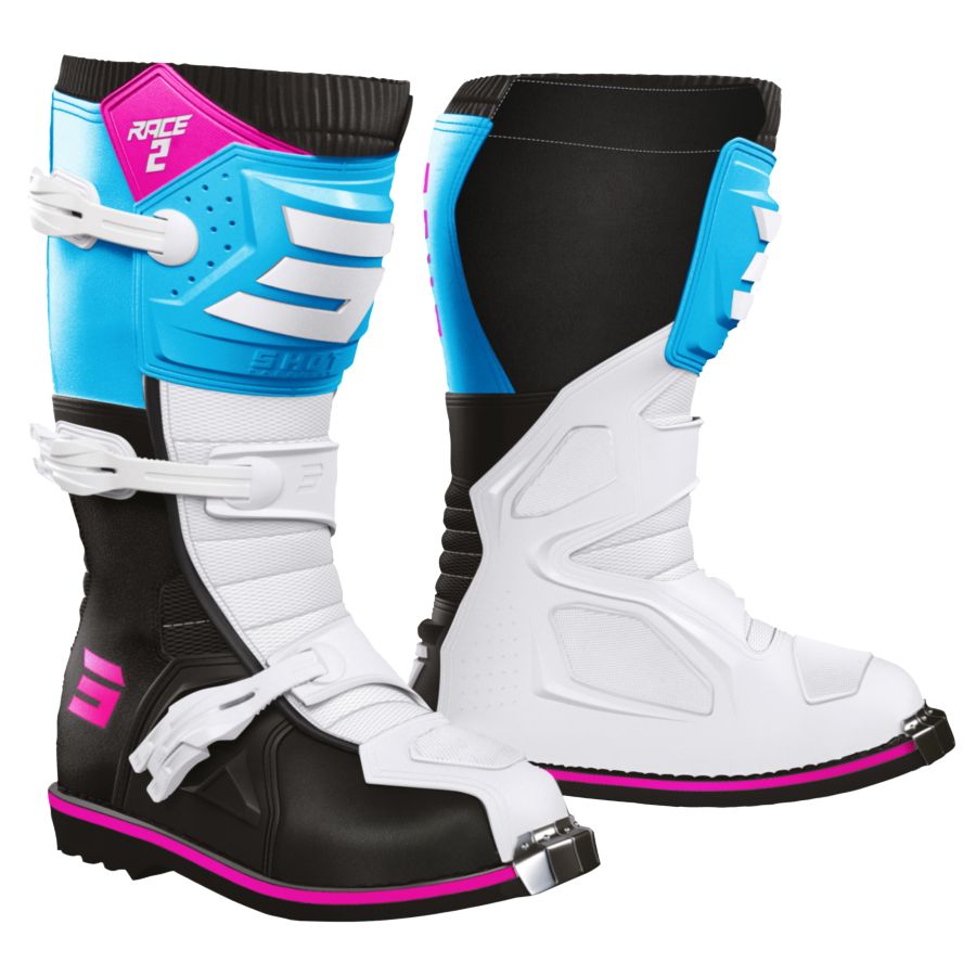Buty dziecięce SHOT RACE 2 KID WHITE BLUE PINK 30