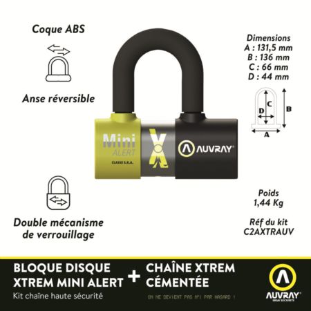Zabezpieczenie AUVRAY U-LOCK XTREM MINI ALERT