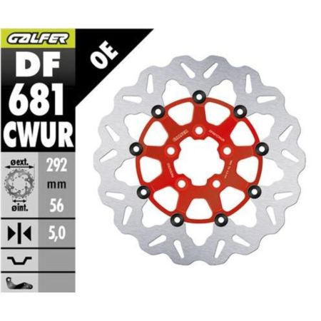Tarcza hamulcowa GALFER WAVE RED 292MM HARLEY FLD