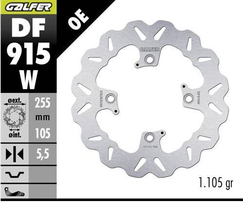 Tarcza hamulcowa GALFER WAVE 255MM TRIUMPH