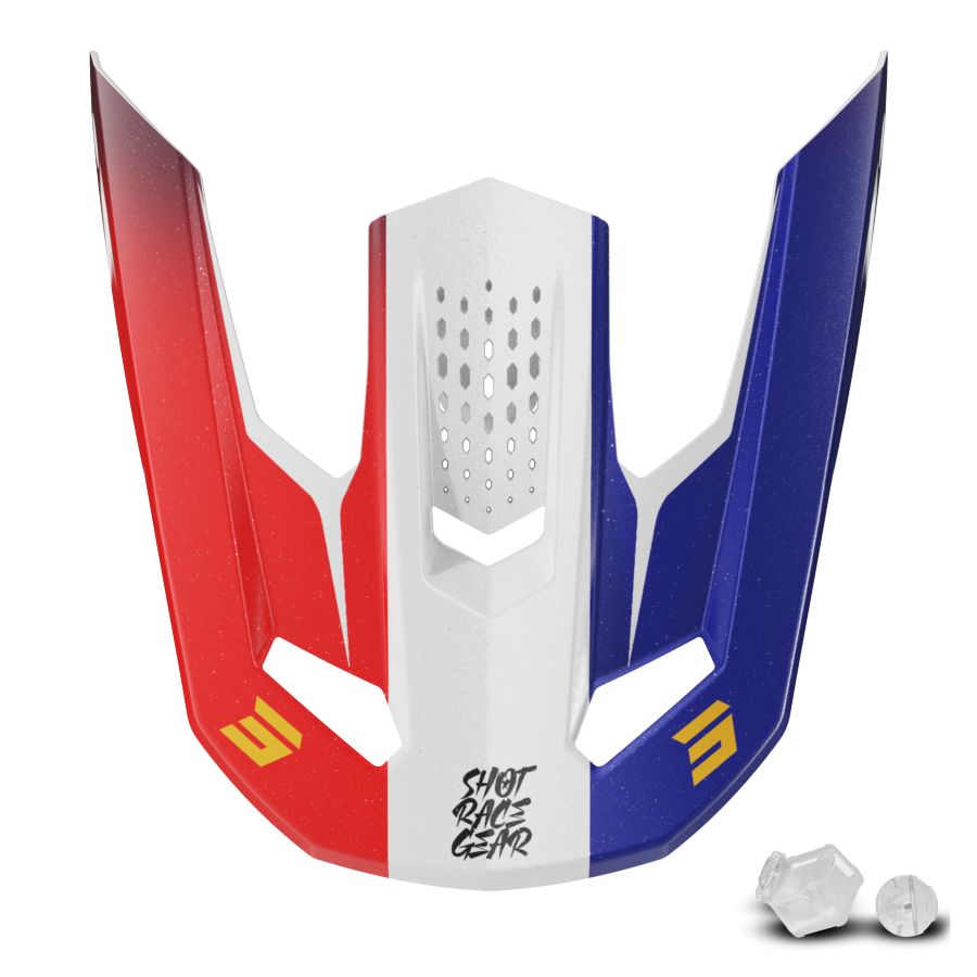 Daszek kasku SHOT SPEED KID SIDE RED BLUE PEARLY