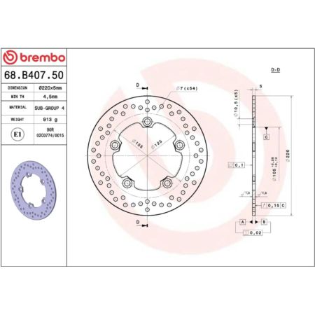 Tarcza hamulcowa BREMBO GAS GAS EC125