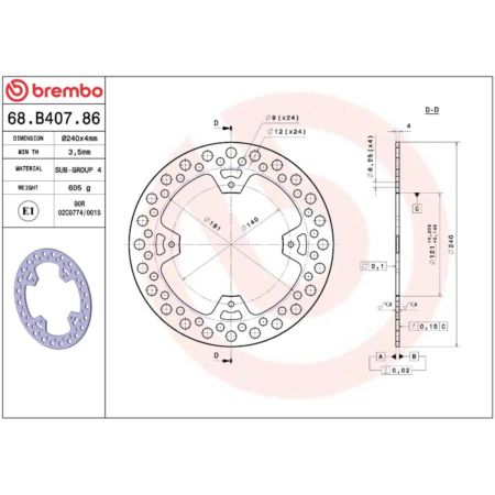 Tarcza hamulcowa BREMBO HONDA CRF250R