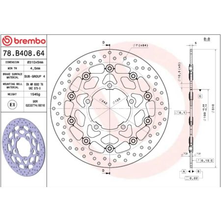 Tarcza hamulcowa BREMBO SUZUKI GSX-R1000