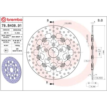 Tarcza hamulcowa BREMBO HARLEY FLHRC 1584