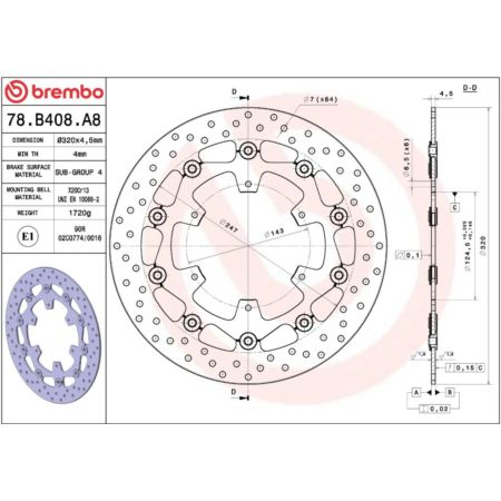 Tarcza hamulcowa BREMBO ORO HUSQVARNA 701