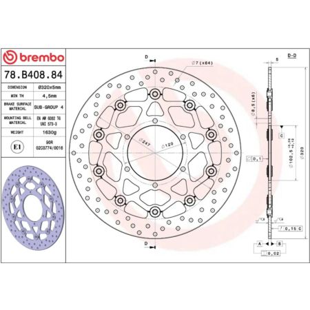 Tarcza hamulcowa BREMBO ORO SUZUKI GSX-R 1000