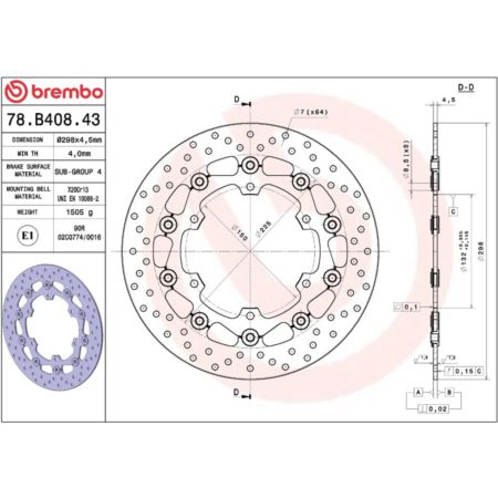 Tarcza hamulcowa BREMBO ORO YAMAHA XT 660 Z TENERE