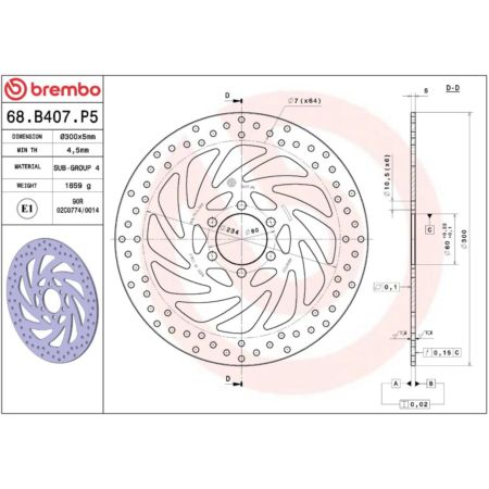 Tarcza hamulcowa BREMBO ORO HUSQVARNA VITPILEN 401