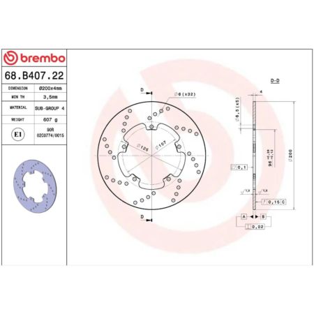 Tarcza hamulcowa BREMBO ORO DERBI BOULEVARD 50