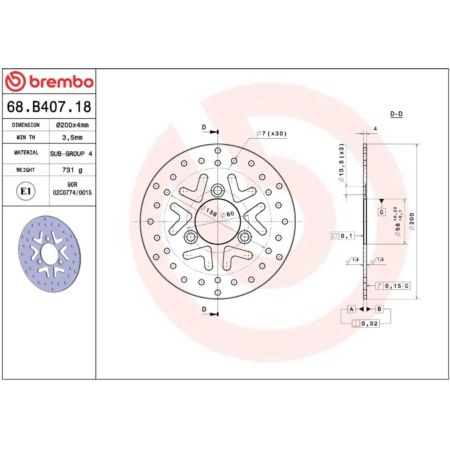 Tarcza hamulcowa BREMBO ORO KYMCO AGILITY 125 RS