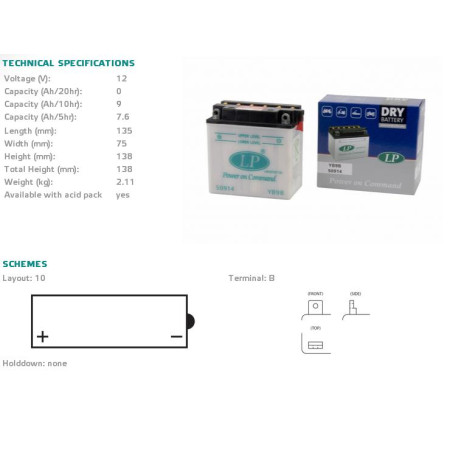 Akumulator LANDPORT yb9-b