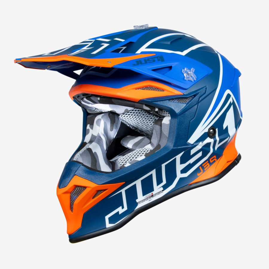 Kask JUST1 J-39 Thruster Biały/Orange/Niebieski