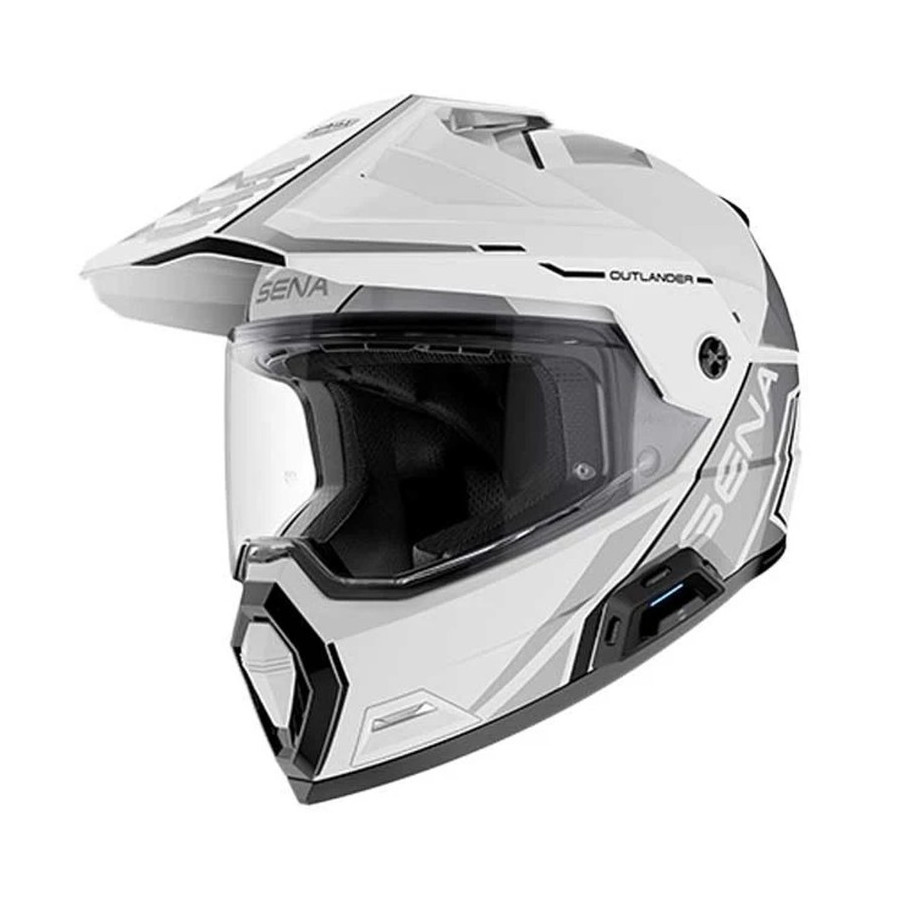 Kask z interkomem SENA OUTLANDER GLOSS WHT